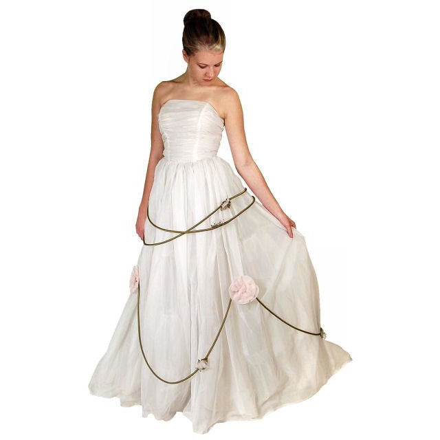 Vintage Winter White Chiffon Ballgown 1950S Details Wedding Gown 32-24-Free - The Best Vintage Clothing
 - 1