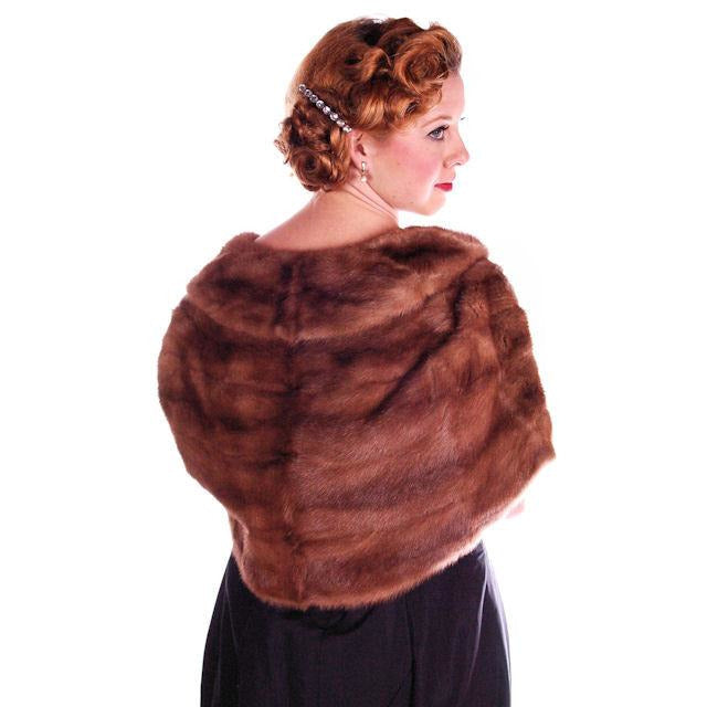Vintage Stole Short Whiskey Colored Mink Stole Silk Lined 1950S - The Best Vintage Clothing
 - 1