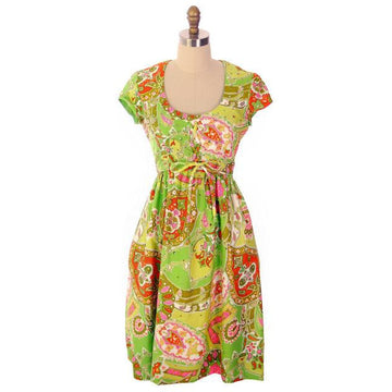 Vintage Summer Dress Cutest 1960s Lime Print/Rhinestones Miles & Miles 36-27-42 - The Best Vintage Clothing
 - 1