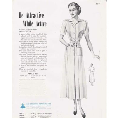 VINTAGE MAISONETTE FABRIC SWATCH 1940S 8 X 11 #857 - The Best Vintage Clothing
