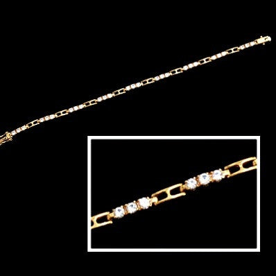 Vintage Rhinestones Bracelet Goldtone Links 1970S - The Best Vintage Clothing
