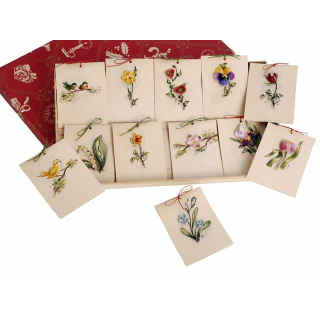 Vintage Box of Tally Cards Hand Painted 3D Birds Shells Flowers 1930s - The Best Vintage Clothing
 - 1