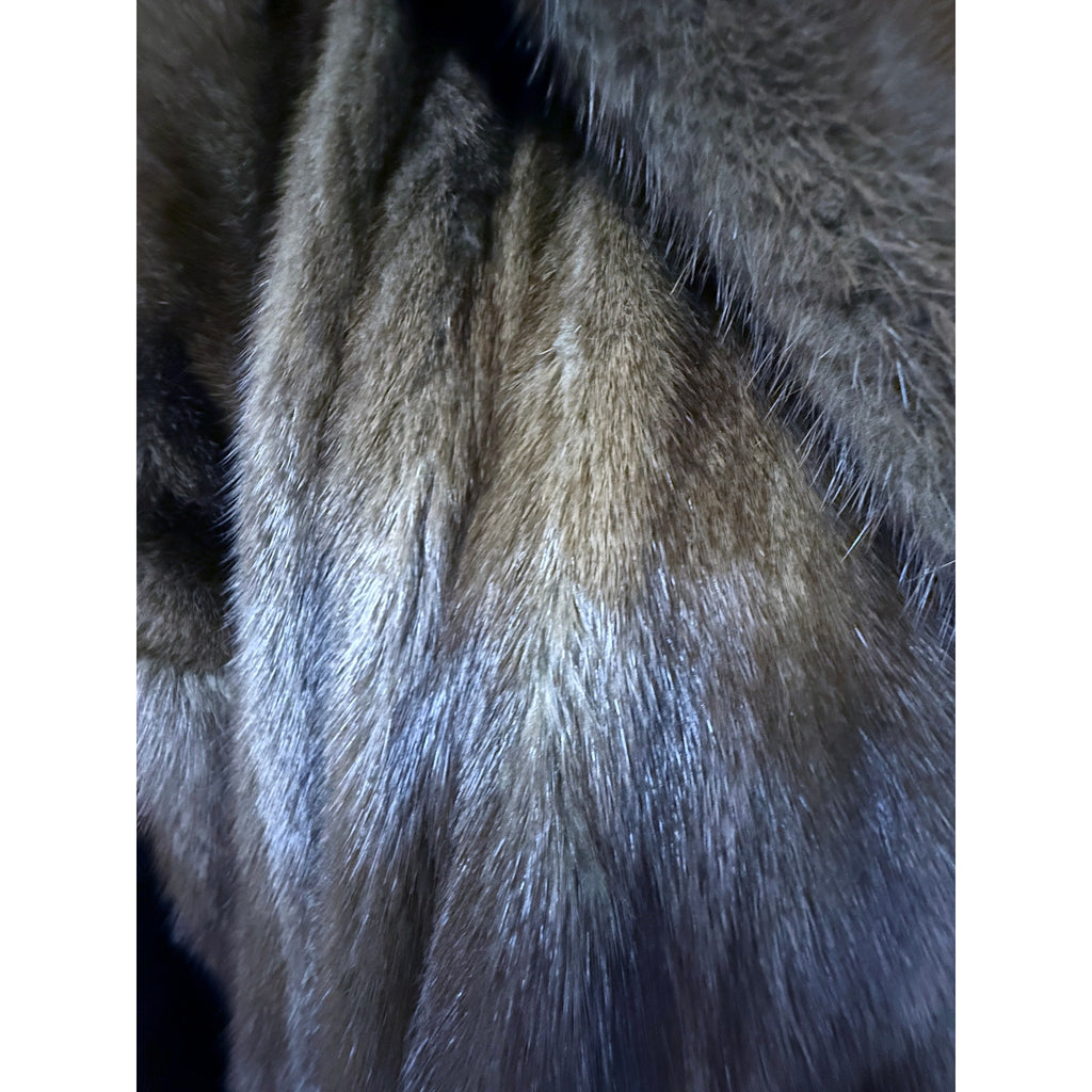 Stunning Alaskan Mink Fur Swing Coat+ Hat Full Length L/XL David Green 90" Sweep Vintage