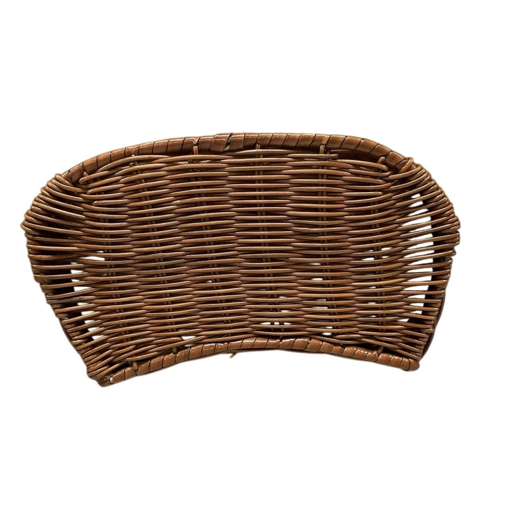 Vintage 1960s Coated Wicker Fishing Creel Basket Shoulder Bag Purse Unbranded