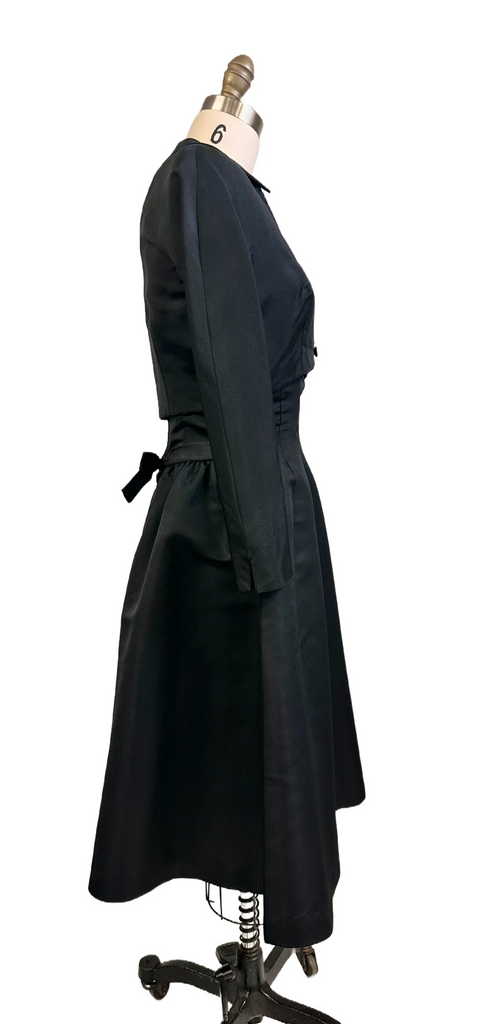 Vintage Black Silk Faille Cocktail Dress W/Jacket Branell 1950S 34-26-Free New Arrivals,Women's Branell