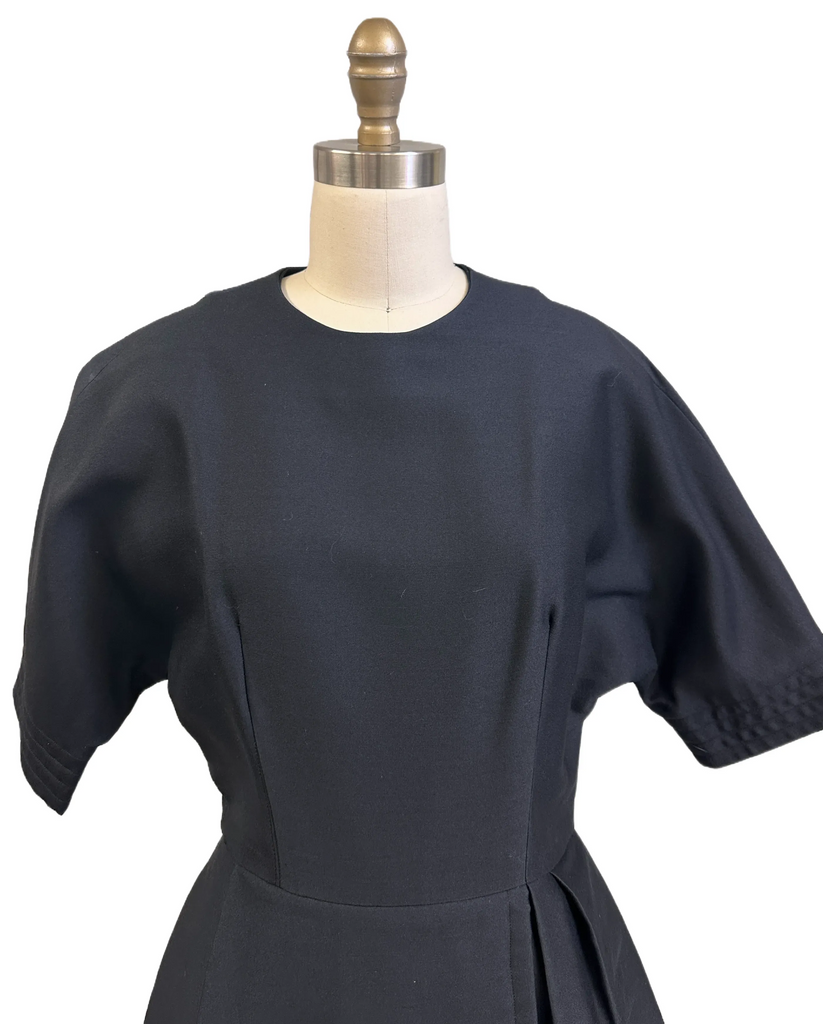 Teal Traina 1950s VTG Couture Dress Designer 50s Cocktail Little Black Dress S Women's,New Arrivals The Best Vintage Clothing