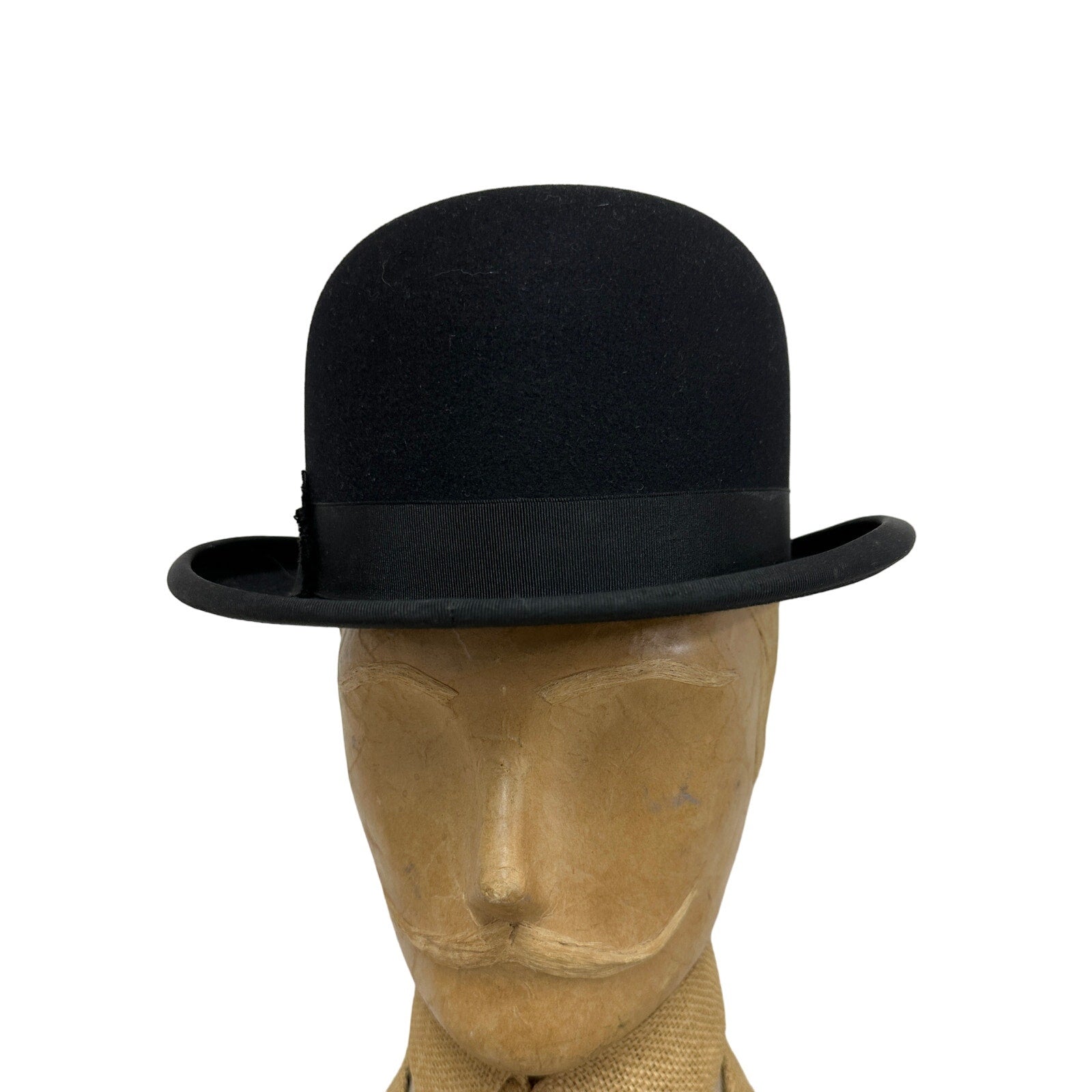 Antique 1920s STETSON Black Felt Bowler Derby Hat MENS 1/8