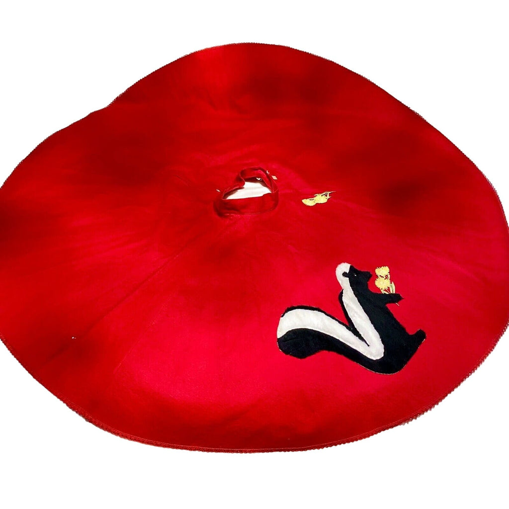 1950’s Felt NWT Sid Harris Skunk Applique Circle Skirt XS Rockabilly Red Or Blue Sid Harris