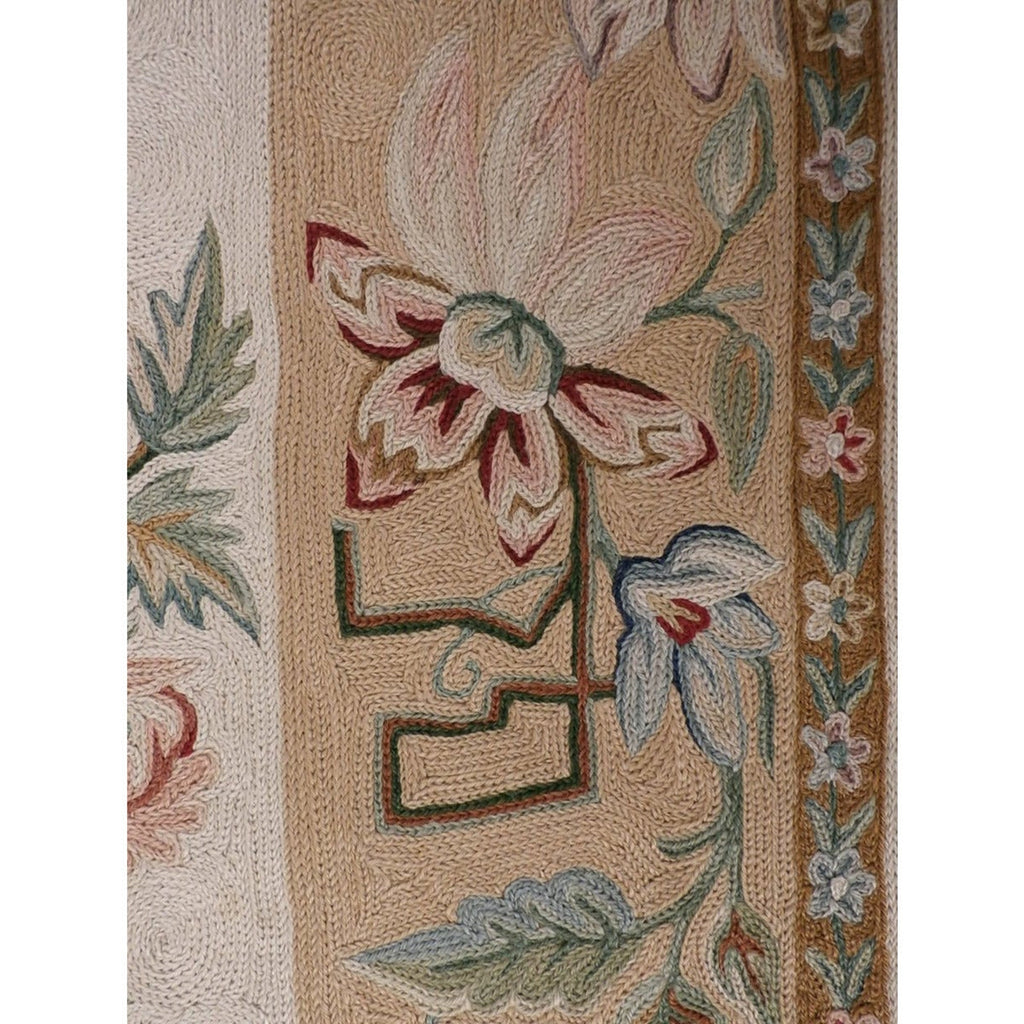 VTG 1959 Suffering Moses Srinagar Kashmir Wool Rug 44x83 Floral Hand-Made Collectibles Suffering Moses