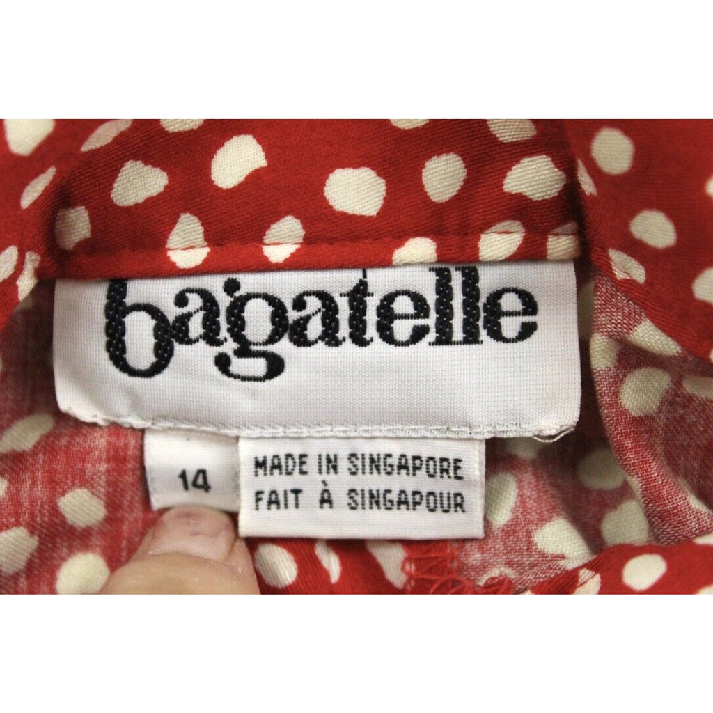 Retro Vtg Bagatelle Shorts Pant Suit 14 Red White Polka Dot NWOT 1980s Power Suit Bagatelle