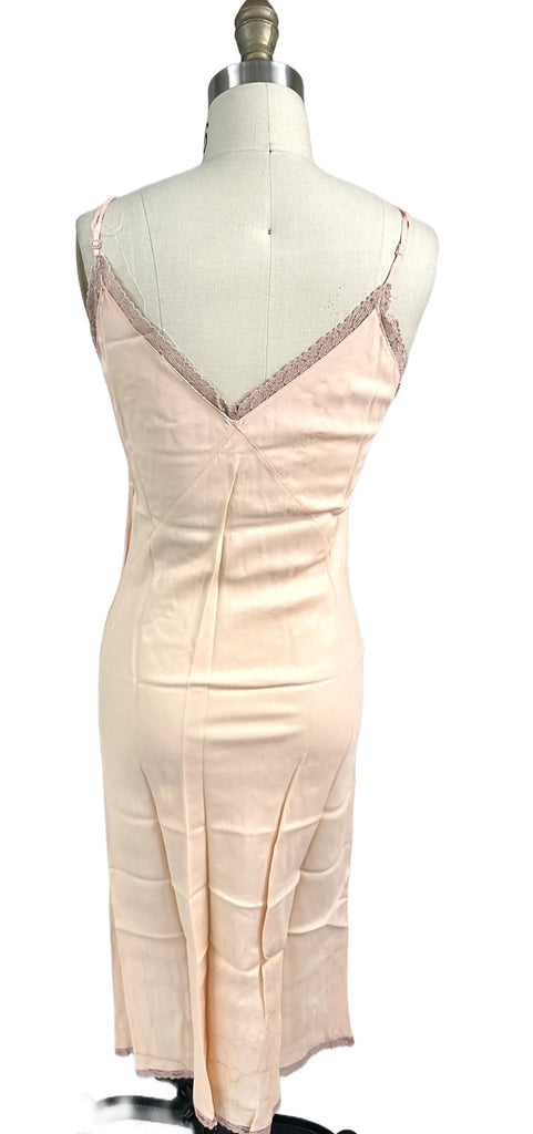 Vintage Peach Rayon Full Slip Lace Trimmed 1940s 34 Damaged lingerie The Best Vintage Clothing