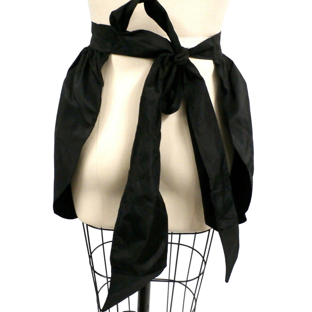 Retro VTG 50s Kitchen Apron Black Taffeta Kittens Cat Appliques Sequins Sue-Set Sue-Set