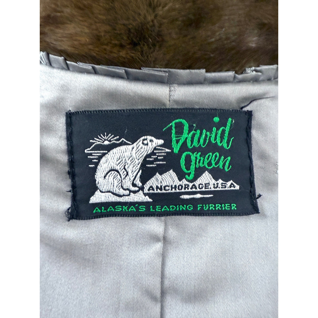 Stunning Alaskan Mink Fur Swing Coat+ Hat Full Length L/XL David Green 90" Sweep Vintage