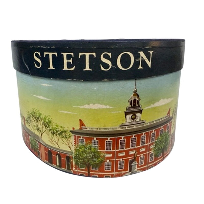 Vtg Stetson Twenty Homburg sz 7 1/8 Long Oval Gray + Hat Box 19560s Stetson
