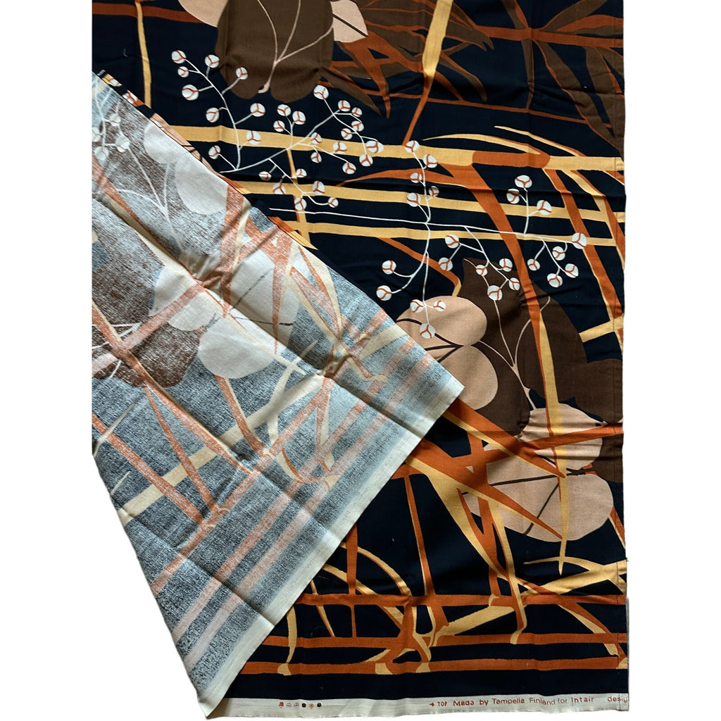 Tampella Elna Voss-Hellwig Retro Fabric Finland 1970s Remnant Finnish 45x 57 Tampella