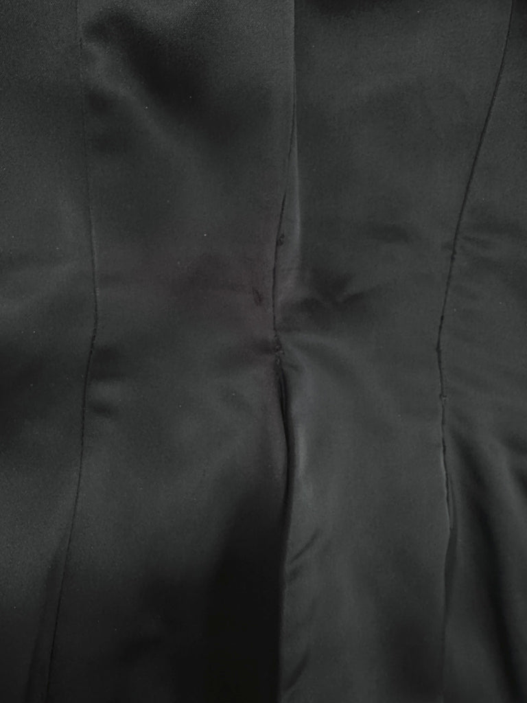 VTG GiGi Young Wiggle Dress LBD 1950s MCM Black Rayon Satin Small Cocktail Evening dresses GiGi Young