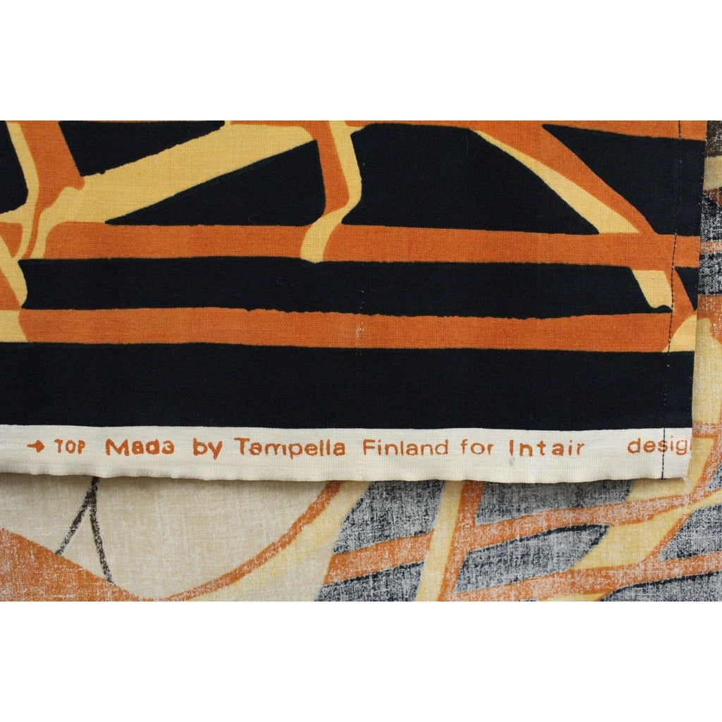 Tampella Elna Voss-Hellwig Retro Fabric Finland 1970s Remnant Finnish 45x 57 Tampella