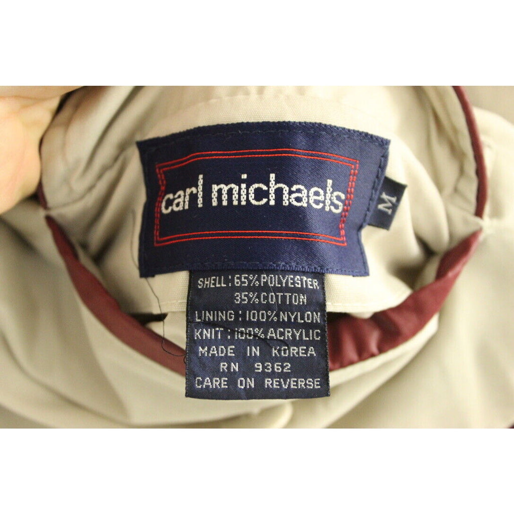 VTG 70s Carl Michaels Wine & Ivory Reversible Bomber Jacket Korea Sz M CARL MICHAELS