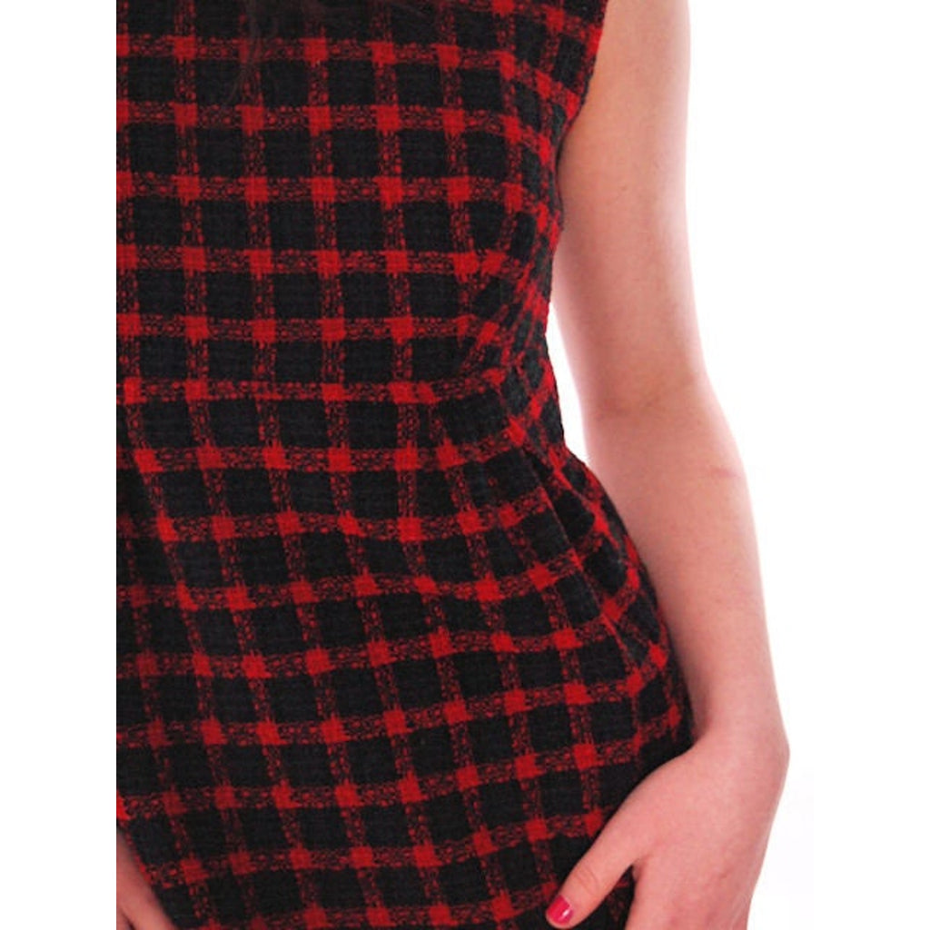 VTG 60s James Galanos Couture Plaid Wool Dress & Coat Red Green Empire Waist S-M James Galanos