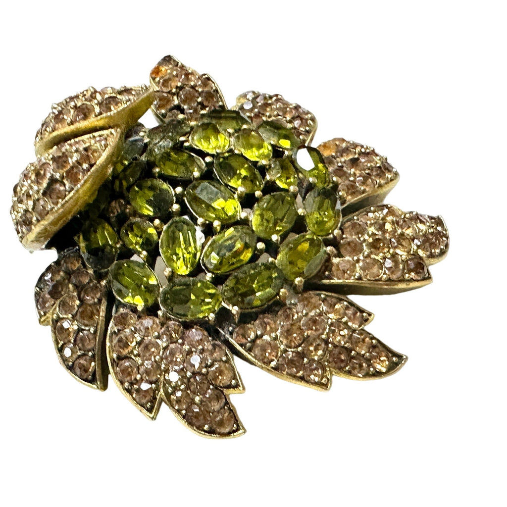 Rare VTG Trifari Crown Signed Numbered Flower Brooch in Gold Plated Trifanium Jewelry,New Arrivals Trifari