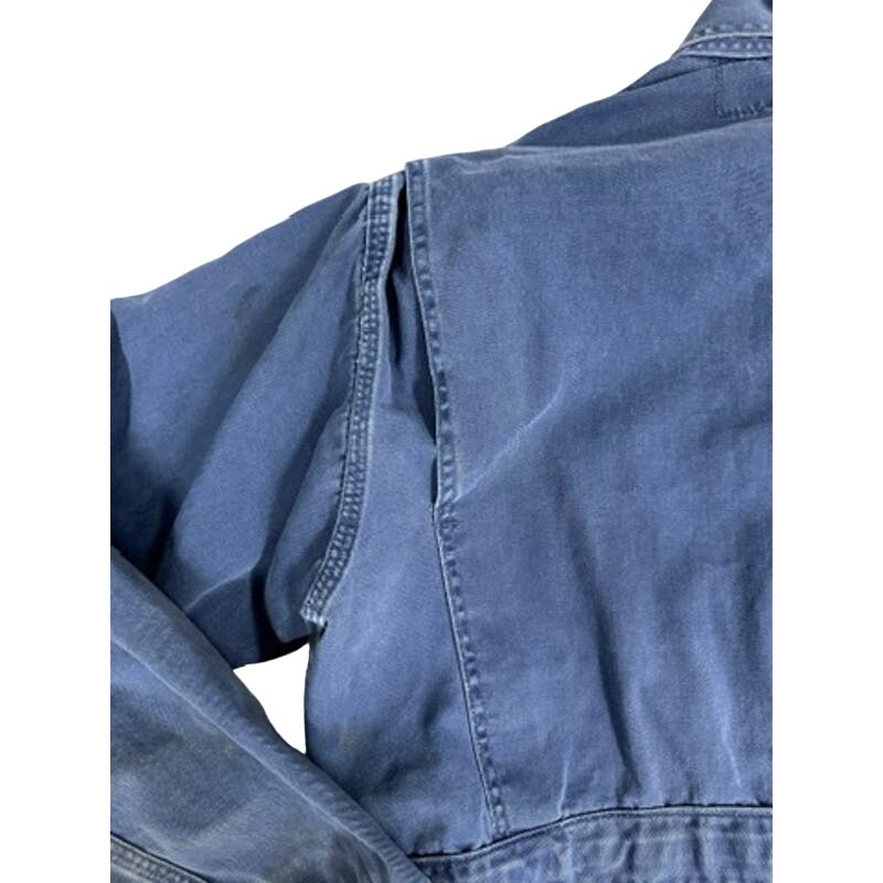 Retro Gulf OIL 40s VTG Loev Bros Shop Coat Sz 44 Uniform Blue Mechanics Loev Bros