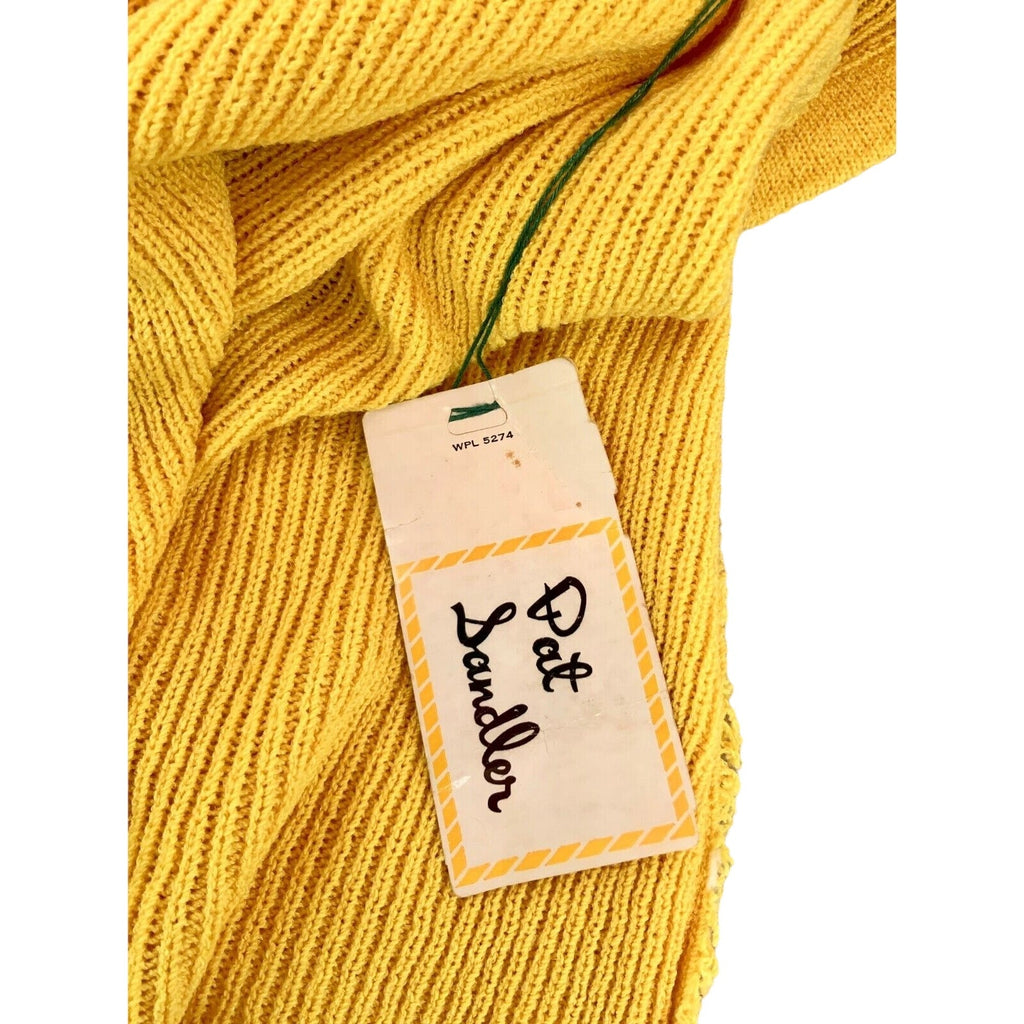 Retro ViNTAGE 70s PAT SANDLER Yellow KNiT SWEATER DRESS & Jacket M NWT SET Pat Sandler