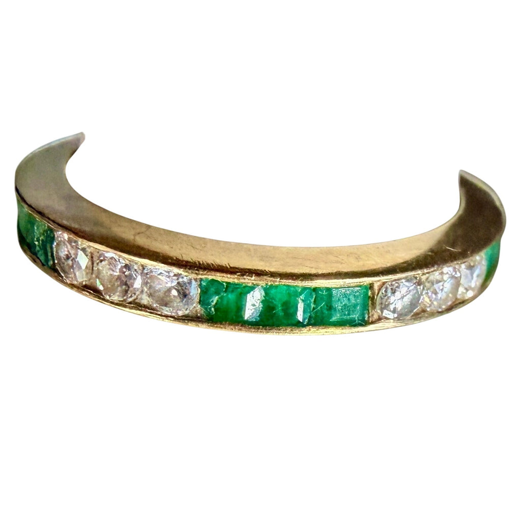 Bailey Banks & Biddle 2.1ct Emerald Diamond Channel Set Eternity Ring 14KT Gold Bailey Banks & Biddle
