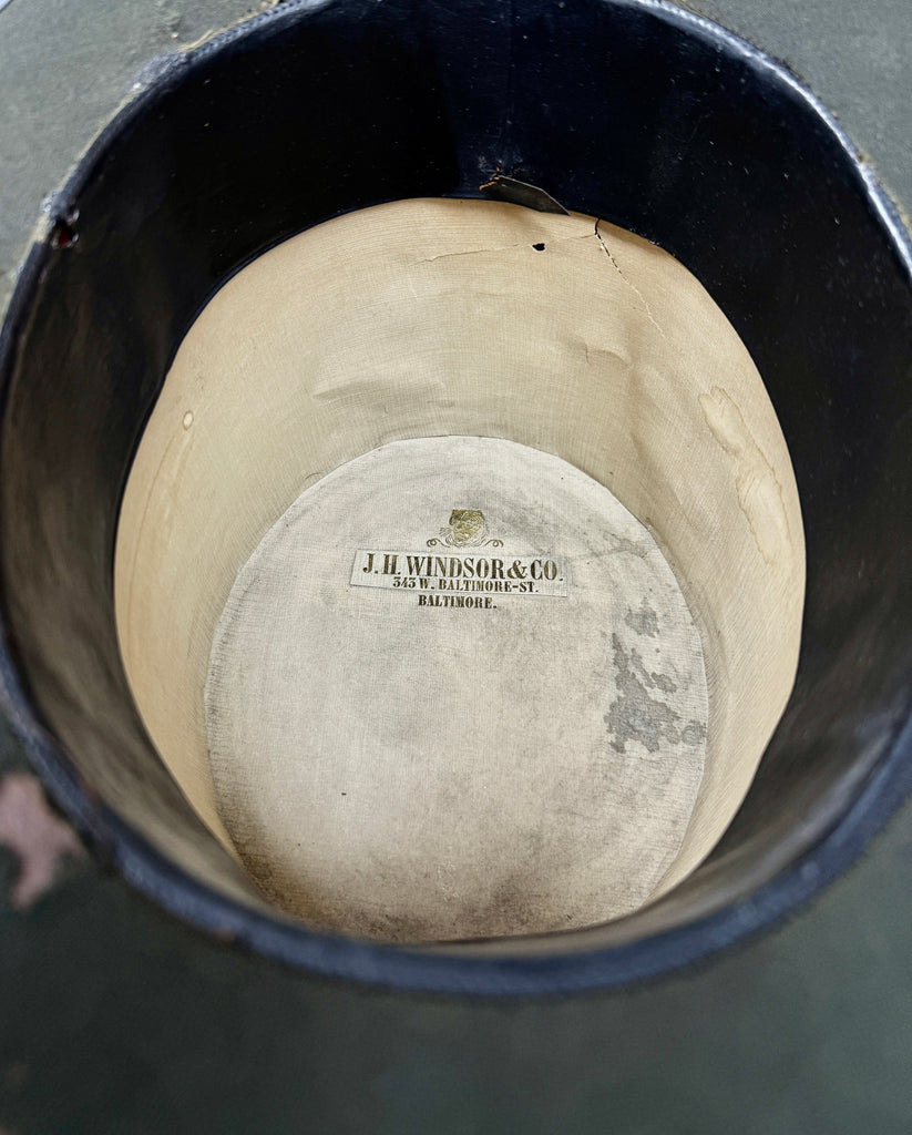 Antique Mens Stovepipe Hat Beaver Fur Felt 1880s J.H. Windsor Sz 7 Steampunk Men's Vintage The Best Vintage Clothing