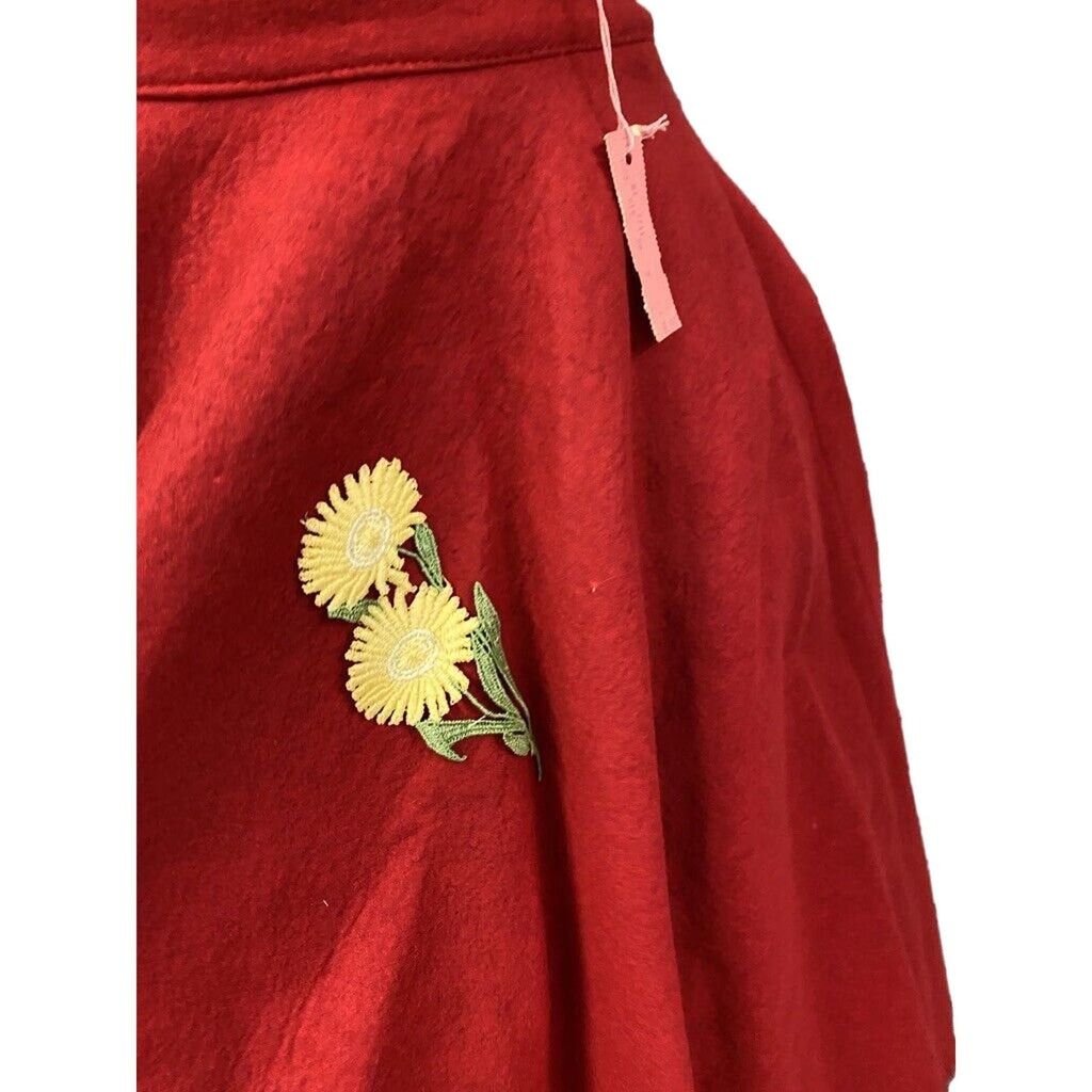 1950’s Felt NWT Sid Harris Skunk Applique Circle Skirt XS Rockabilly Red Or Blue Sid Harris
