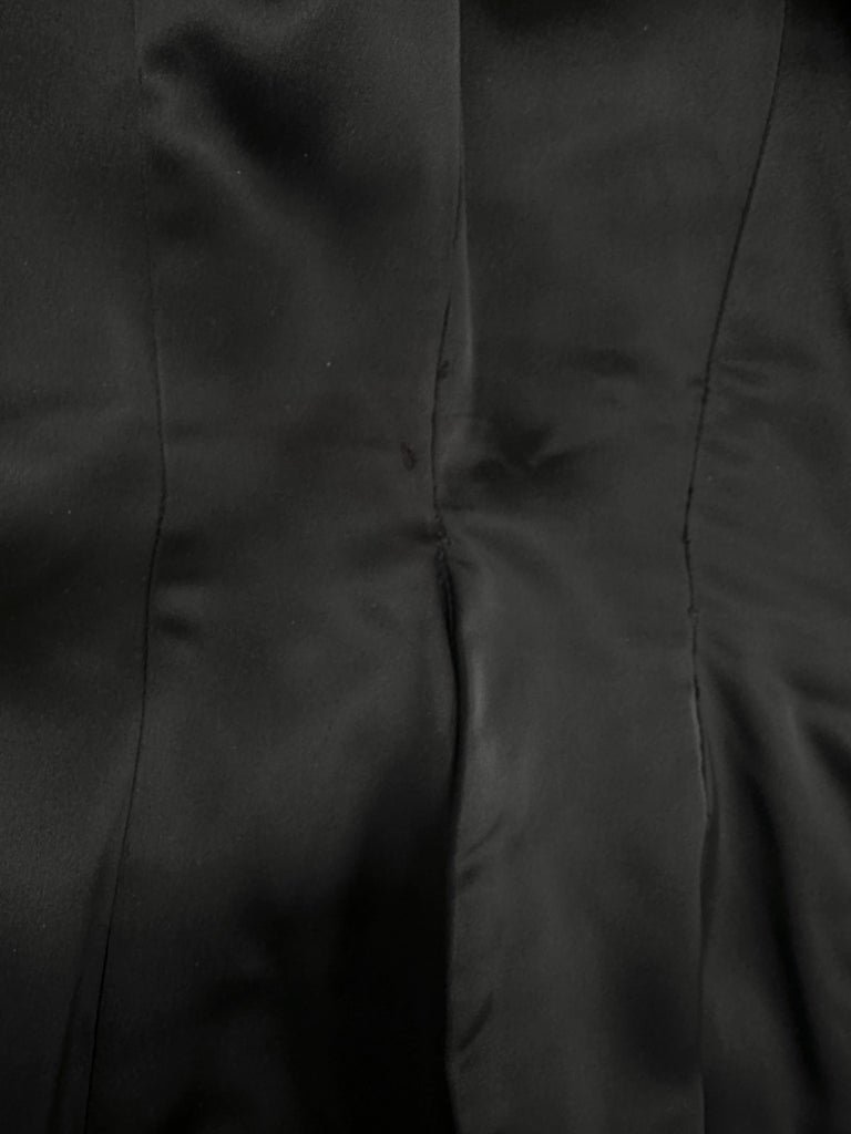 VTG GiGi Young Wiggle Dress LBD 1950s MCM Black Rayon Satin Small Cocktail Evening dresses GiGi Young