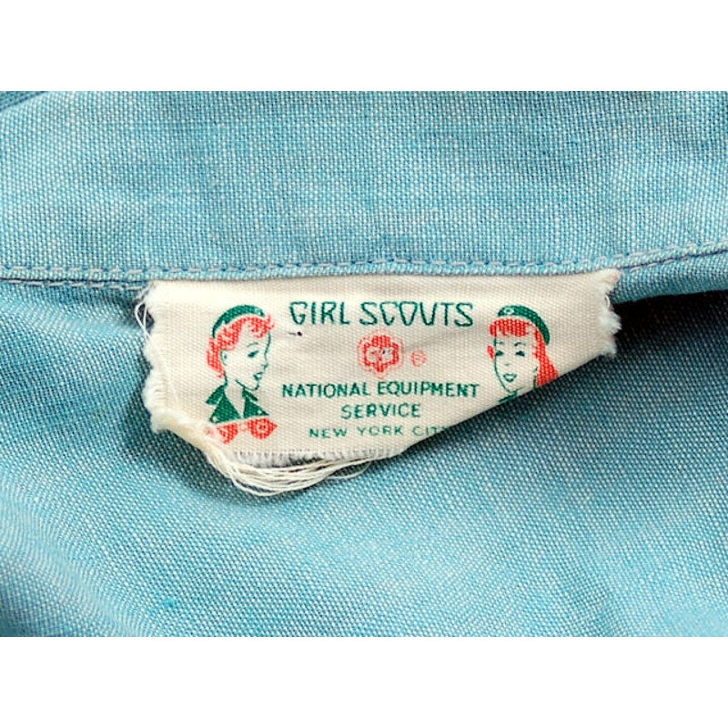 VTG 50s Girl Scouts Official Pale Green Uniform Blouse & Shorts Cotton S/M Rare Girl Scouts