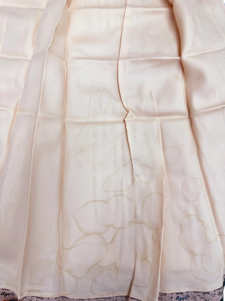 Vintage Peach Rayon Full Slip Lace Trimmed 1940s 34 Damaged lingerie The Best Vintage Clothing