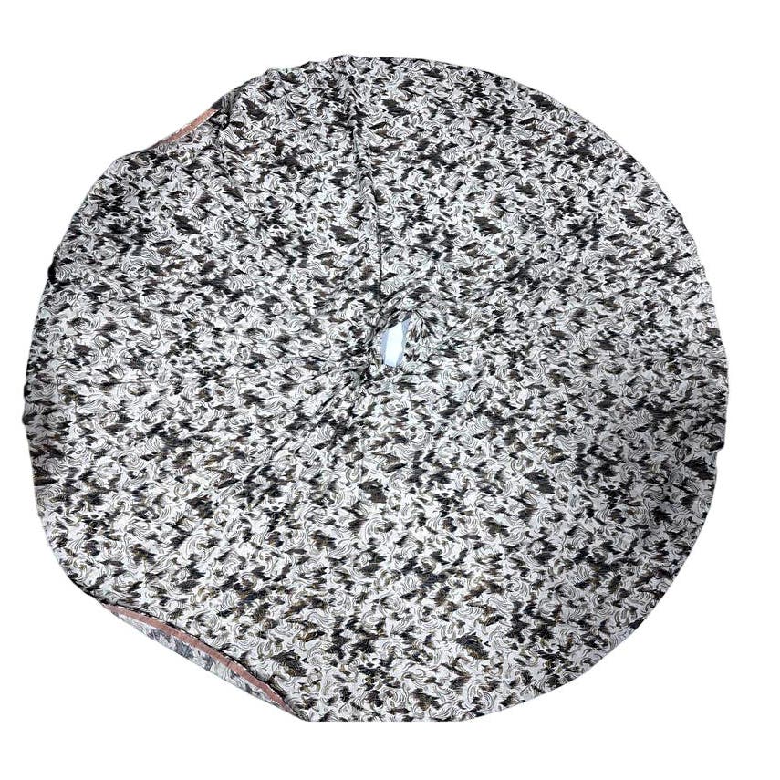 Fab 1950s VTG Circle Skirt 100% Cotton Black/Gold Metallic Abstract Pattern XS Handmade