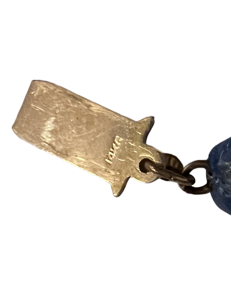 Vintage Estate Jewelry Necklace Blue Quartz Faceted Beads 14K 34" Jewelry The Best Vintage Clothing