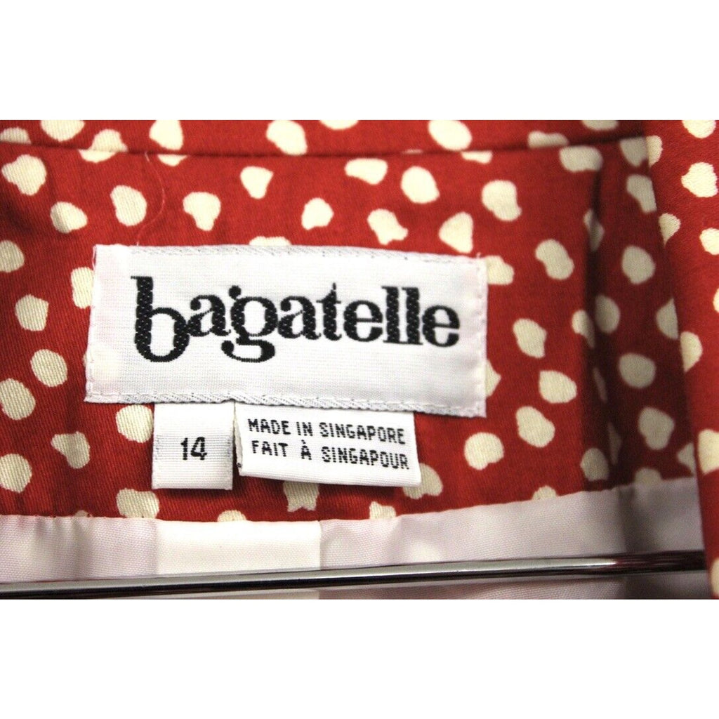 Retro Vtg Bagatelle Shorts Pant Suit 14 Red White Polka Dot NWOT 1980s Power Suit Bagatelle