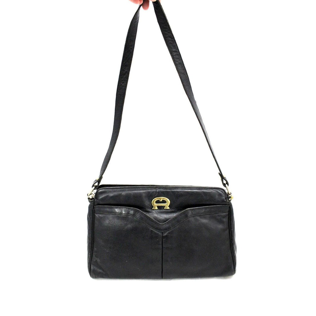 VTG RETRO Etienne Aigner Classic Black Shoulder Purse Etienne Aigner