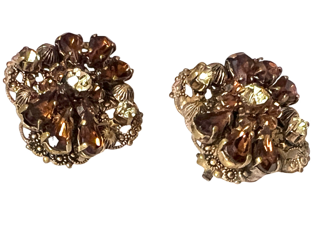 Vintage Prong Set Yellow & Amber Clip-On Earrings 1950S On Sale The Best Vintage Clothing