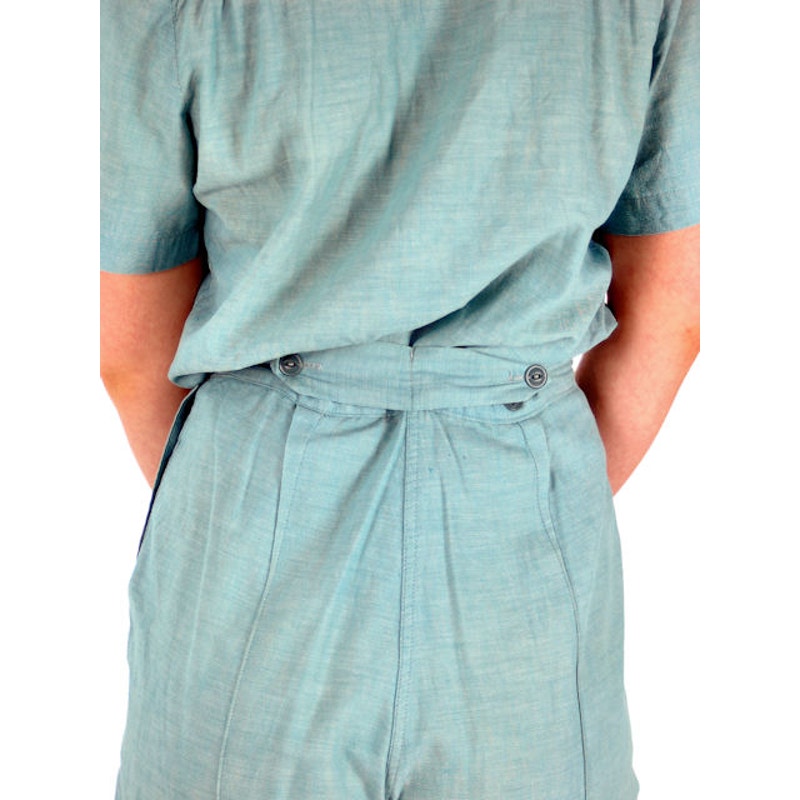 VTG 50s Girl Scouts Official Pale Green Uniform Blouse & Shorts Cotton S/M Rare Girl Scouts