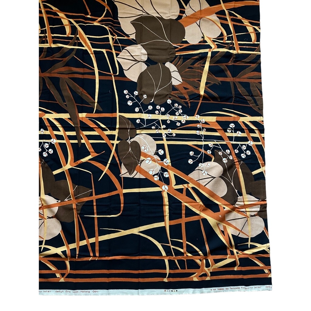Tampella Elna Voss-Hellwig Retro Fabric Finland 1970s Remnant Finnish 45x 57 Tampella
