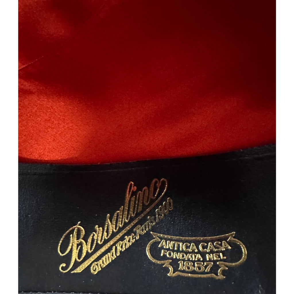 Borsalino Mens BOWLER Hat vtg Black Fur Felt XX Grand Prix Paris 1900 sz 7 1/4 Borsalino