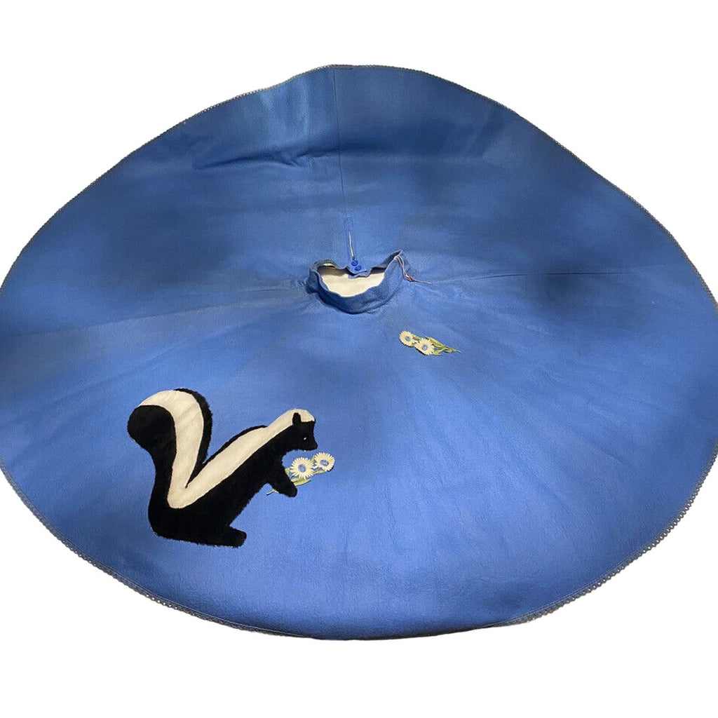 1950’s Felt NWT Sid Harris Skunk Applique Circle Skirt XS Rockabilly Red Or Blue Sid Harris