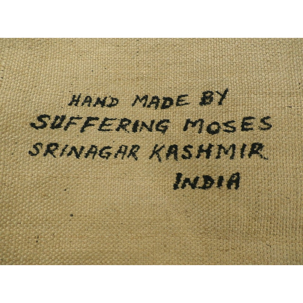 VTG 1959 Suffering Moses Srinagar Kashmir Wool Rug 44x83 Floral Hand-Made Collectibles Suffering Moses