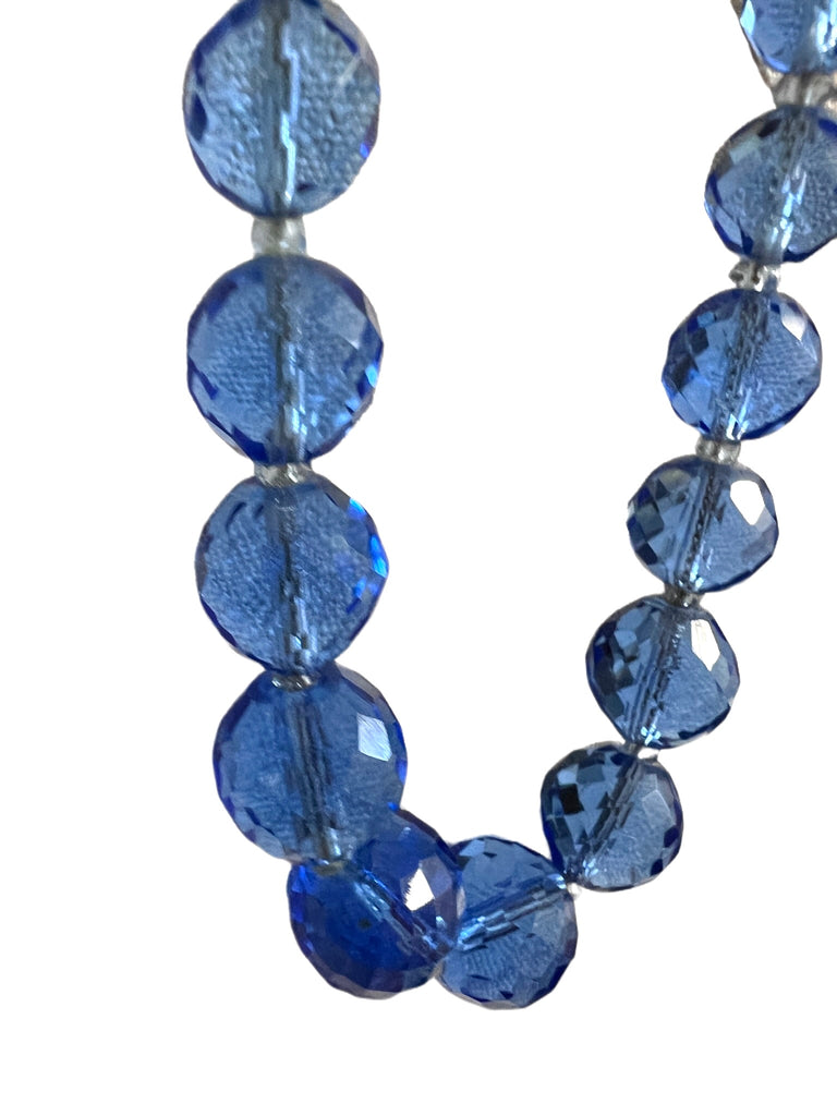 Vintage Estate Jewelry Necklace Blue Quartz Faceted Beads 14K 34" Jewelry The Best Vintage Clothing