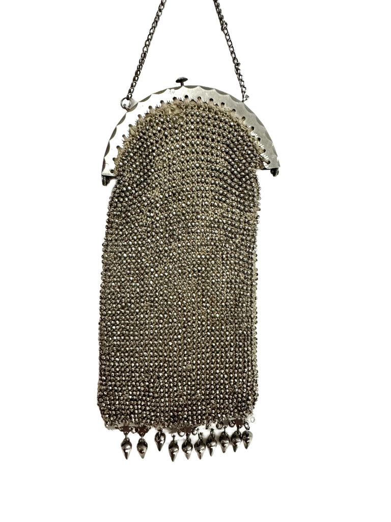 Antique Chatelaine Misers Purse 1870S Silver Cut Steel Beads Handbags The Best Vintage Clothing