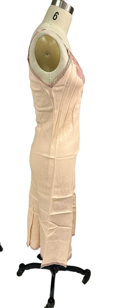 Vintage Peach Rayon Full Slip Lace Trimmed 1940s 34 Damaged lingerie The Best Vintage Clothing