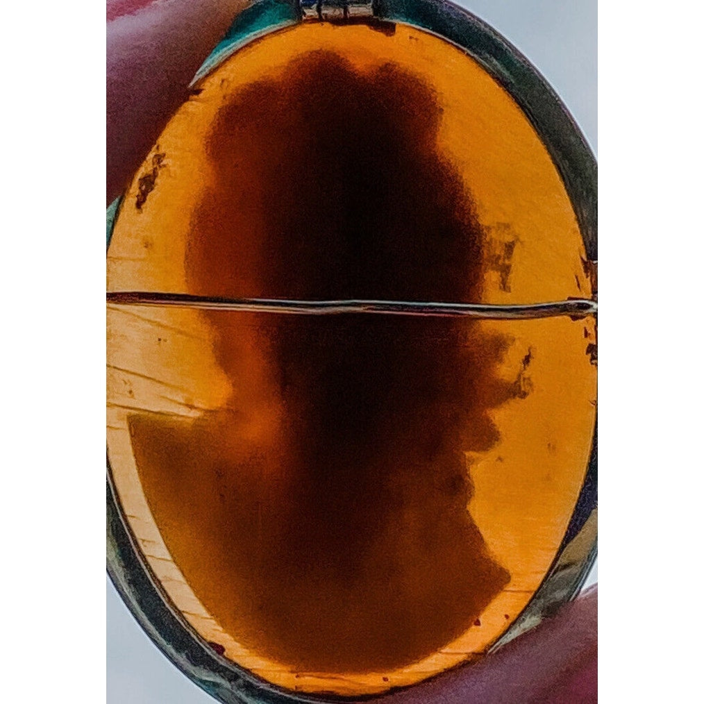 VTG 1800s 14K Gold Cameo Brooch & Earrings Set Grand Tour Roman Classical Beauty Unbranded