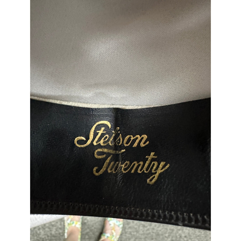 Vtg Stetson Twenty Homburg sz 7 1/8 Long Oval Gray + Hat Box 19560s Stetson