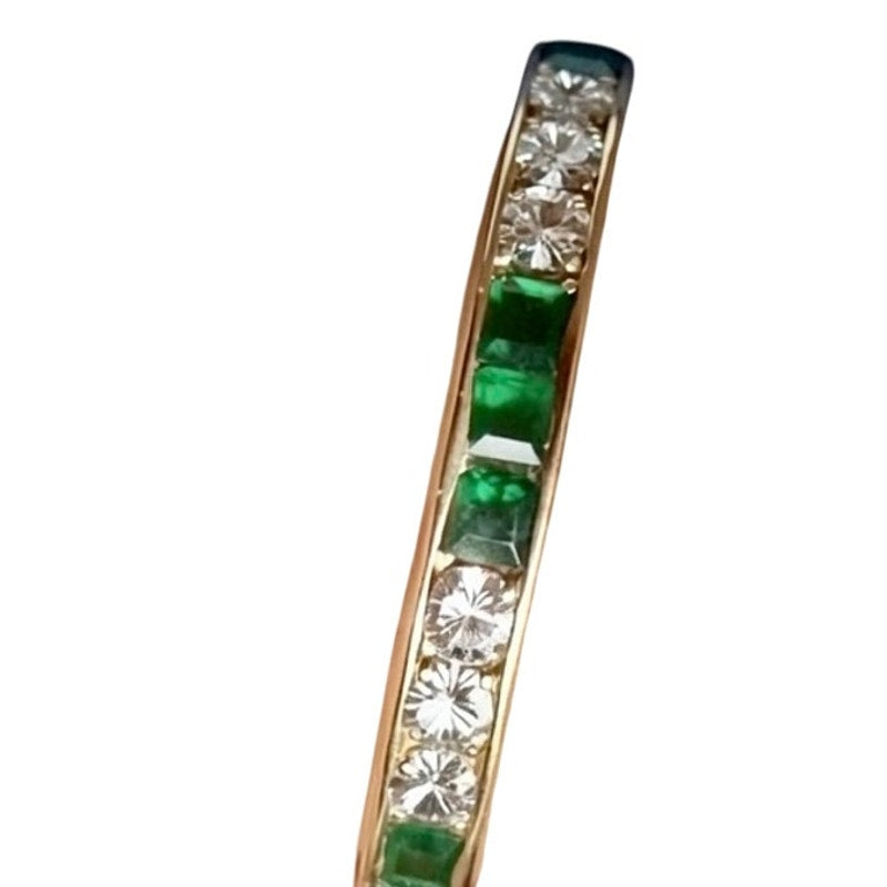 Bailey Banks & Biddle 2.1ct Emerald Diamond Channel Set Eternity Ring 14KT Gold Bailey Banks & Biddle