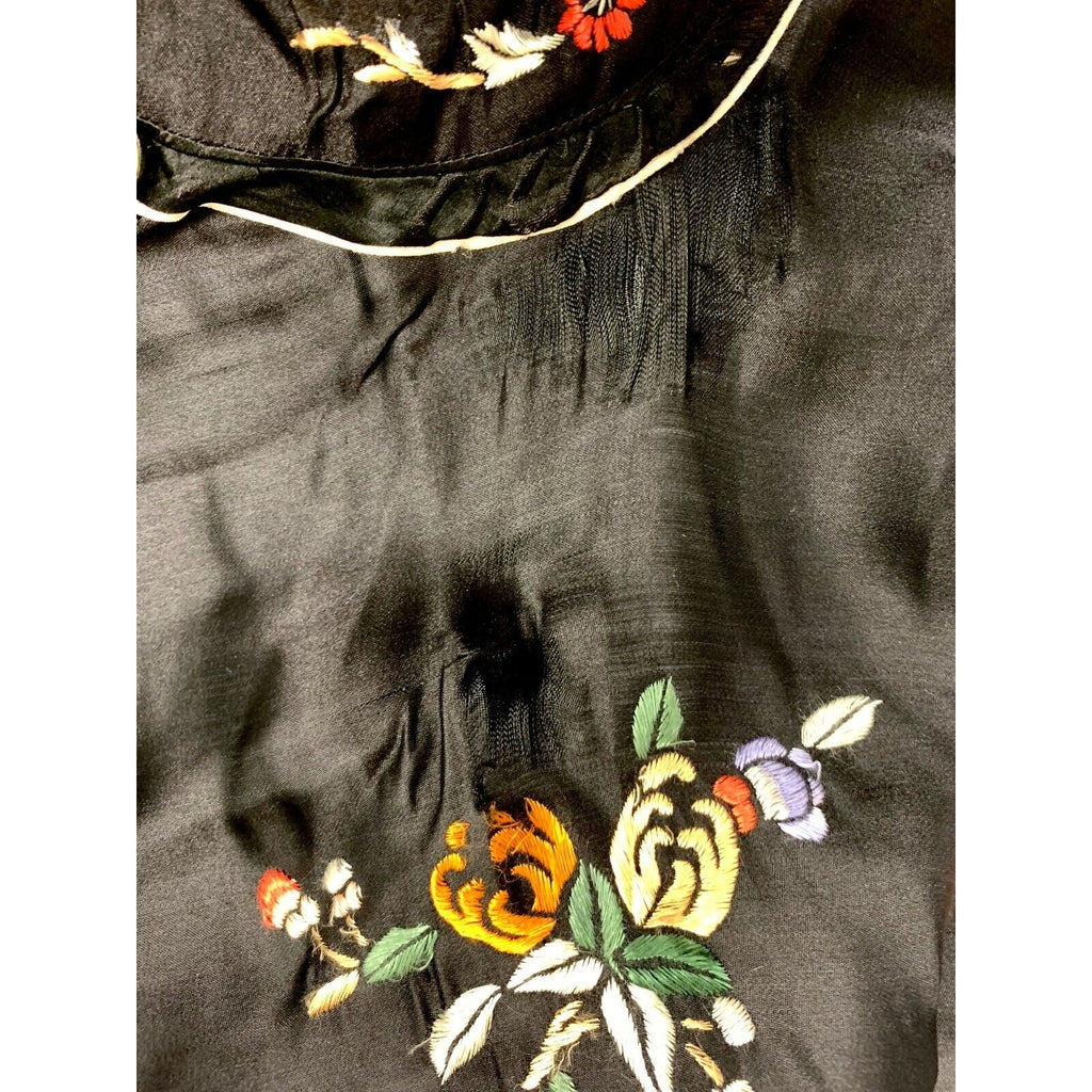 Antique Chinese Coat Silk Satin Bats Moth Lishui Gold Thread Waves Butterflies The Best Vintage Clothing