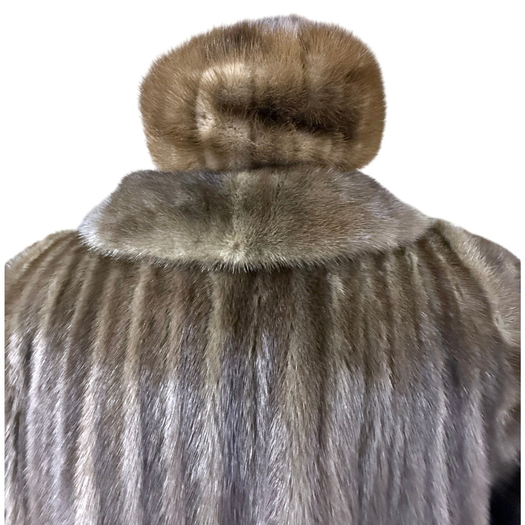 Stunning Alaskan Mink Fur Swing Coat+ Hat Full Length L/XL David Green 90" Sweep Vintage